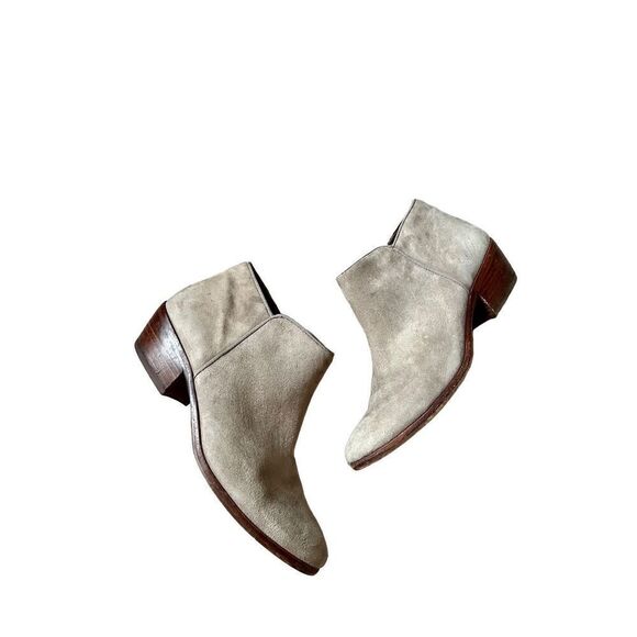 Sam Edelman Boots Womens 7 Petty Ankle Booties Tan Leather Block Heels Casual - Picture 1 of 12